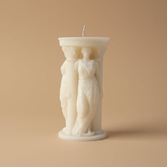 Caryatid Muse Pillar Candle