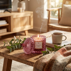 Luxury Woodsy Scented Candle in Crystal Glass Jar