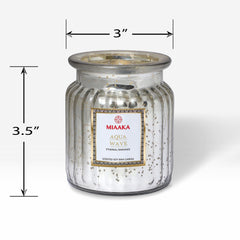 Luxury Fresh Aqua Wave Scented Candle in Glass Jar
