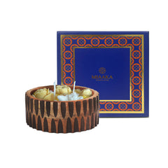 Handmade Wooden Bowl Candle for Gifting