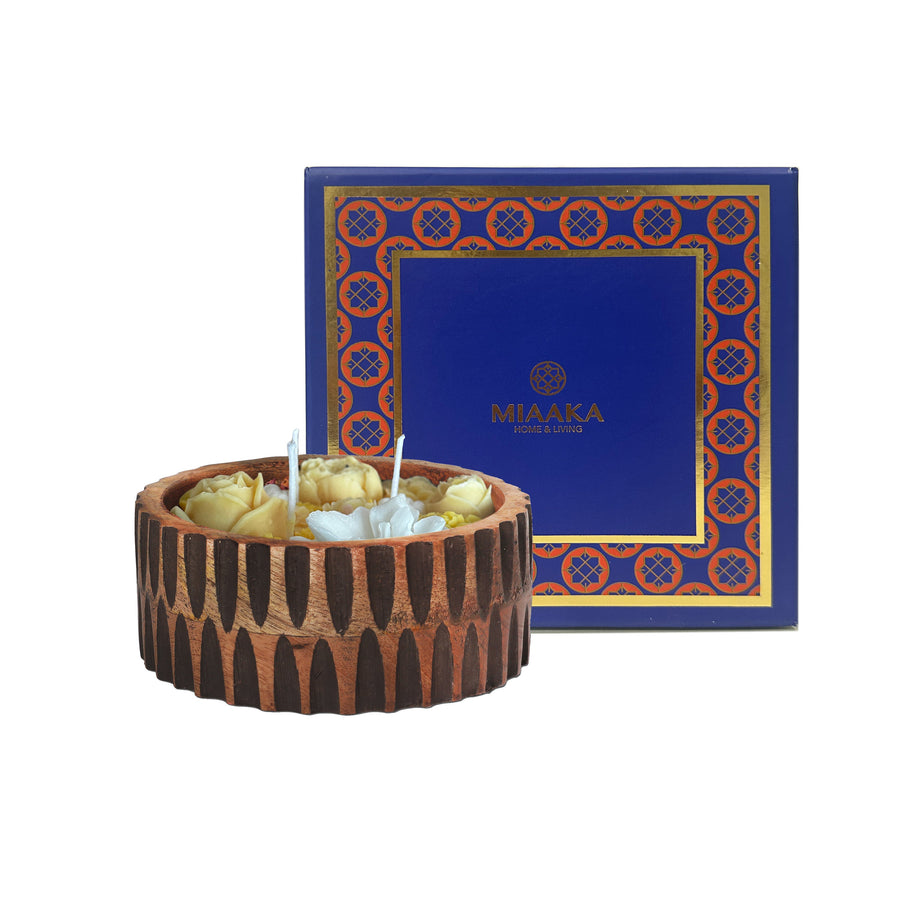 Handmade Wooden Bowl Candle for Gifting