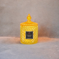 Crystal Harmony Citronella Lavender Candle in Diamond-Cut Glass Jar