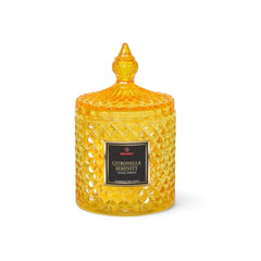 Crystal Harmony Citronella Lavender Candle in Diamond-Cut Glass Jar
