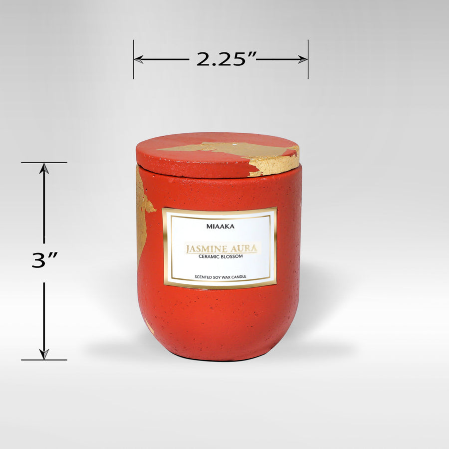 Jasmine Aura Scented Candle in Ceramic Jar