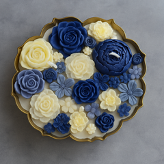 URLI GIFT BOX - SET OF 3 BLUE CANDLE