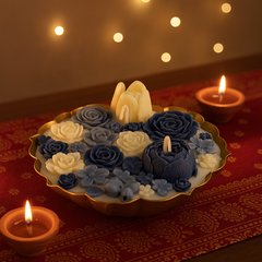 URLI GIFT BOX - SET OF 3 BLUE CANDLE