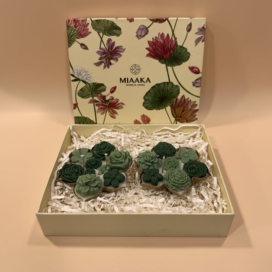 ROYAL URLI GIFT BOX - SET OF 2 GREEN CANDLE