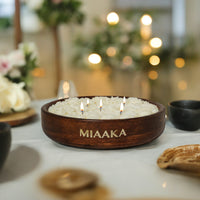 Luxury Bergamot Candle in Wooden Bowl