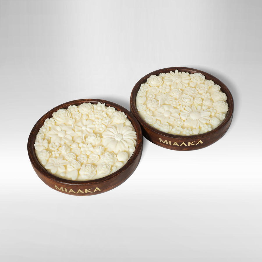 Luxury Bergamot Candle in Wooden Bowl