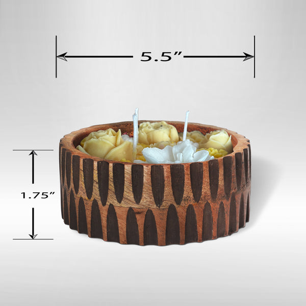 Handmade Wooden Bowl Candle for Gifting