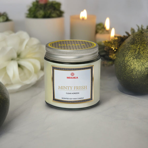 Minty Fresh Scented Candle in Glass Jar