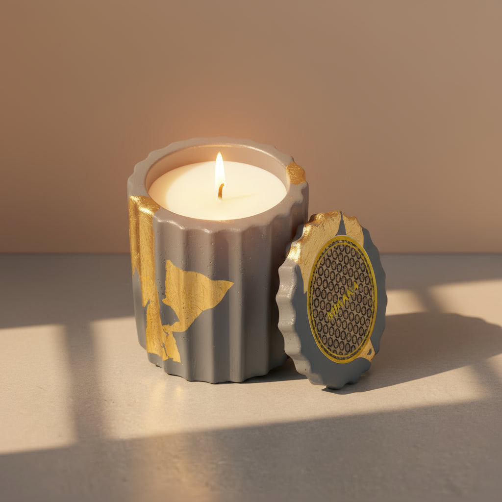 Myrtle Mist – Deep Fluted Cement Candle
