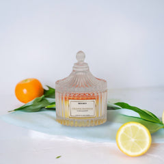 Fluted Elegance Orange Blossom Candle in Glass Jar