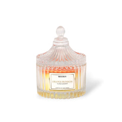 Fluted Elegance Orange Blossom Candle in Glass Jar