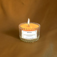 Fluted Elegance Orange Blossom Candle in Glass Jar