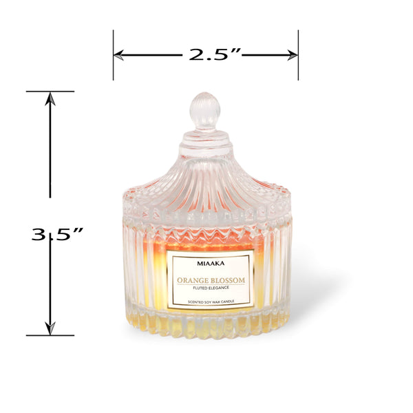 Fluted Elegance Orange Blossom Candle in Glass Jar