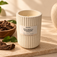 Patchouli, Amber & Warm Woods – Fluted Cement Candle