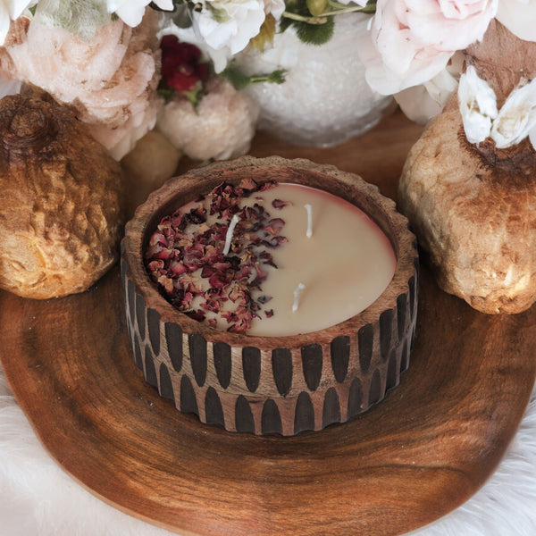 Patchouli Whispers Wooden Bowl Candle