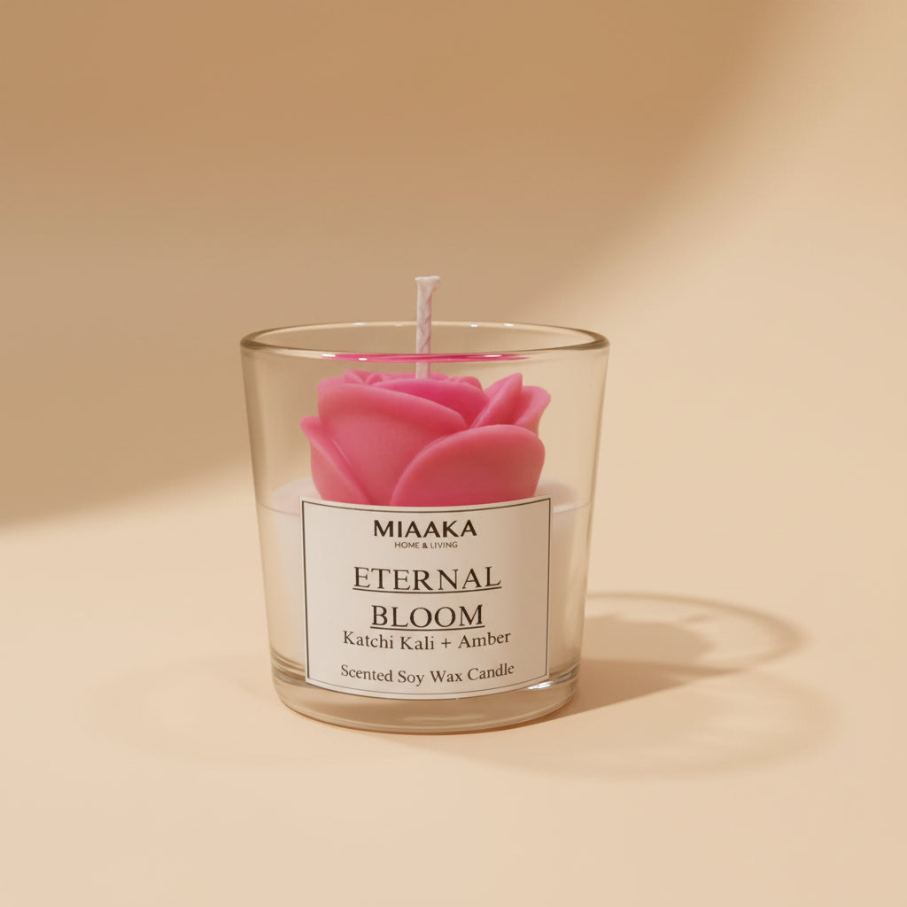 Eternal Bloom Amber Floral Glass Candle