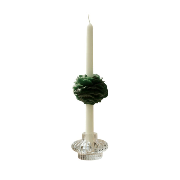 Peony Taper Spiced Oud Black Currant Soy Wax Candle Set - GREEN