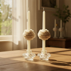 Peony Taper Rosemary Soy Wax Candle Set
