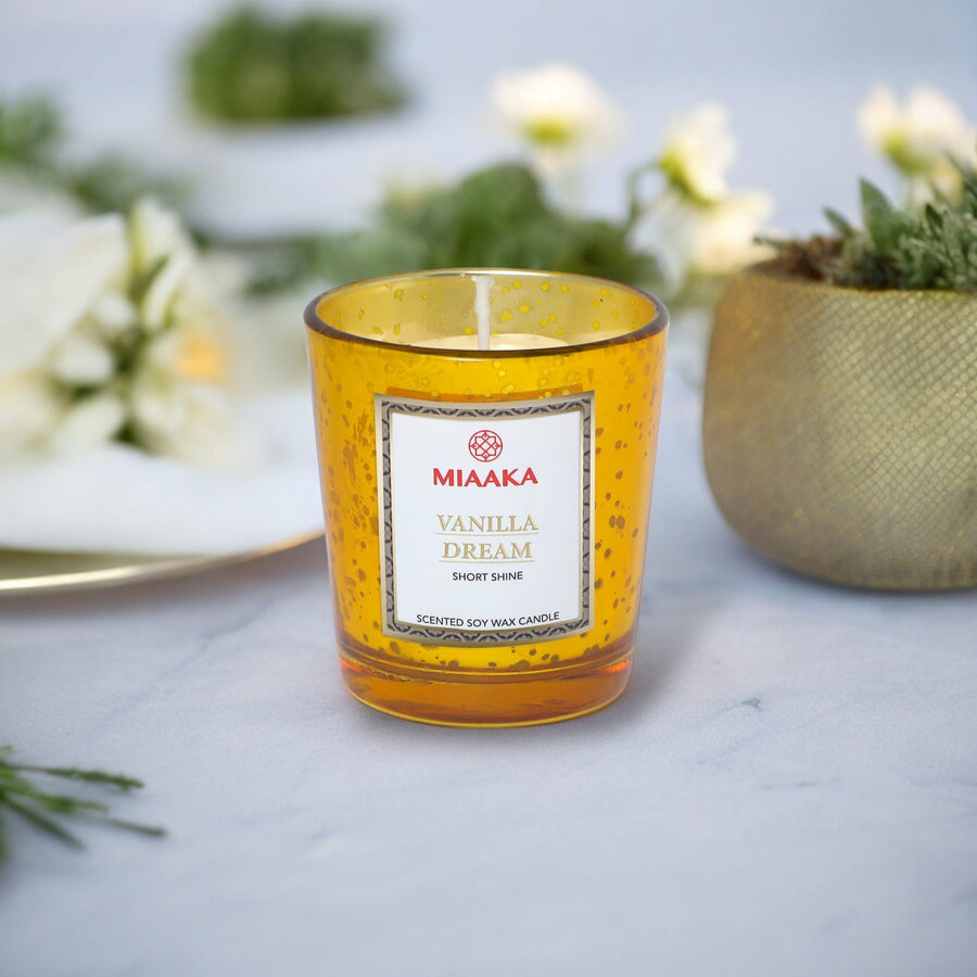 Vanilla Dream Short Shine Glass Candle