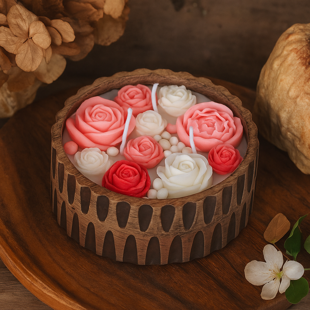 Vanilla Dream Wooden Bowl Candle