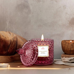Luxury Woodsy Scented Candle in Crystal Glass Jar