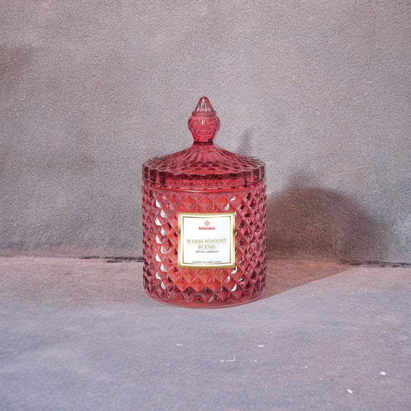 Luxury Woodsy Scented Candle in Crystal Glass Jar