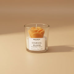 Eternal Bloom Amber Floral Glass Candle