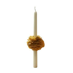 Peony Shaped Taper Candles with Amber Marigold